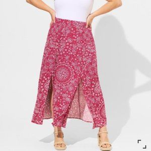 Maxi Rayon Slub Double Slit Skirt size 4